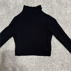 Black Turtleneck Long Sleeve Top
